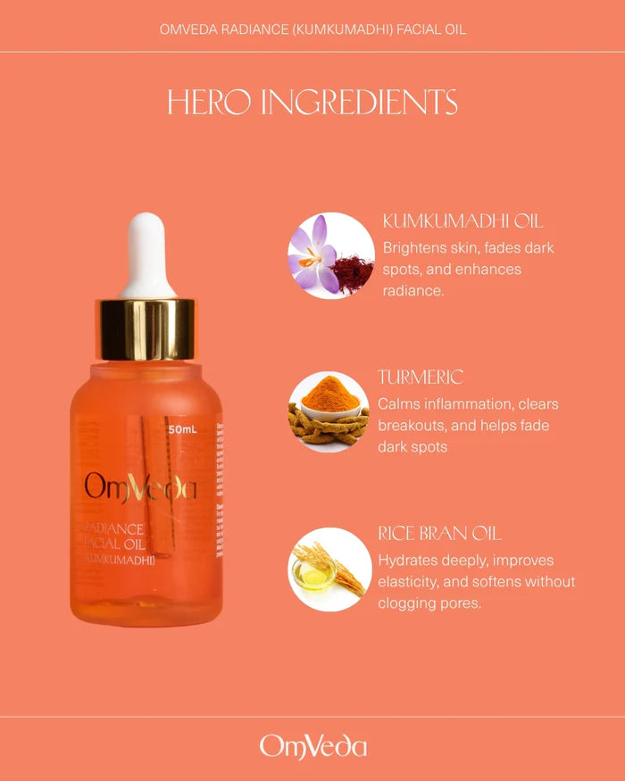 OmVeda Radiance (Kumkumadhi) Facial Oil 50ml